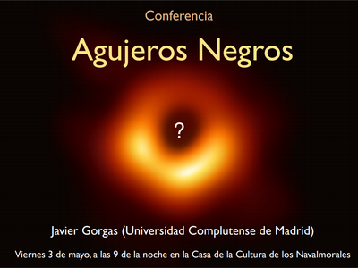Cartel conferencia "Agujeros Negros" por Javier Gorgas